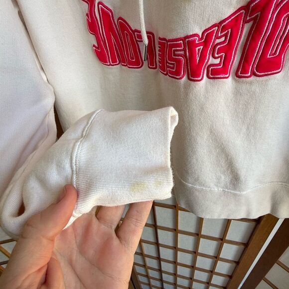 Sandro Lowin Appliqued Embroidered Cotton-Fleece Hoodie in Neutrals | Small - Picture 6 of 12